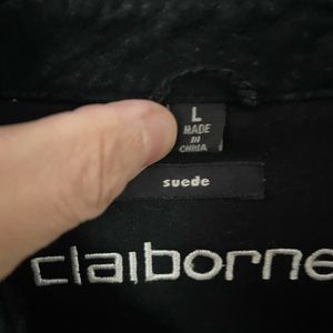 Claiborne “shacket” (shirt/jacket). Sz L, Black